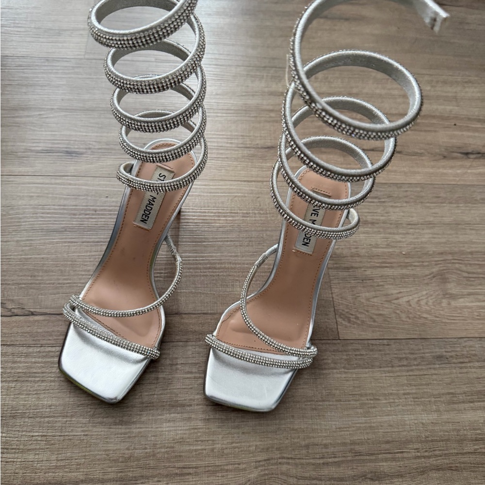 Steve Madden Metallic Strappy Heels